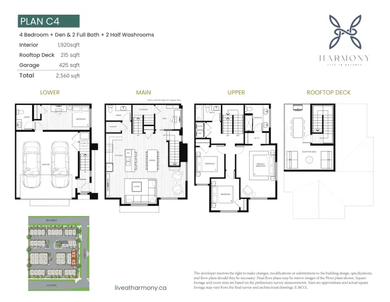 Harmony Harmony Townhomes Surrey Floorplans floor plan