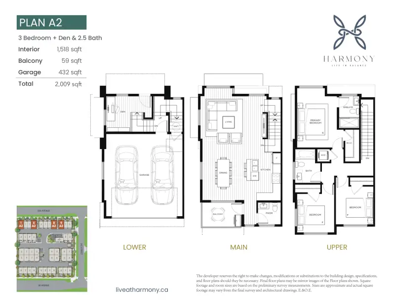 Harmony Harmony Townhomes Surrey Floorplans floor plan