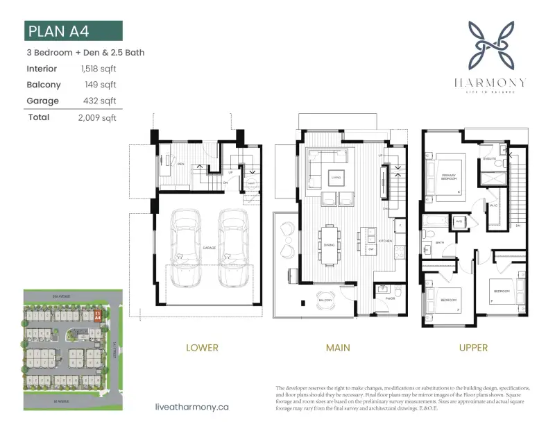 Harmony Harmony Townhomes Surrey Floorplans floor plan