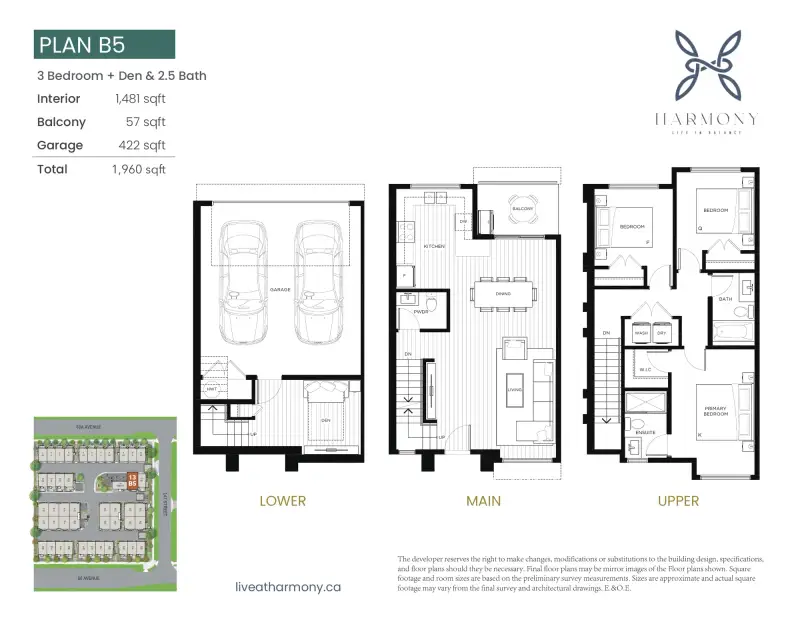 Harmony Harmony Townhomes Surrey Floorplans floor plan