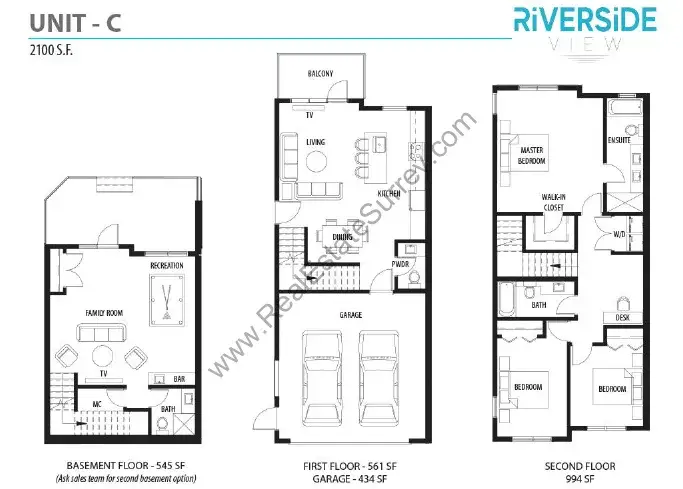 Riverside View Riverside View Townhomes Surrey floor plan