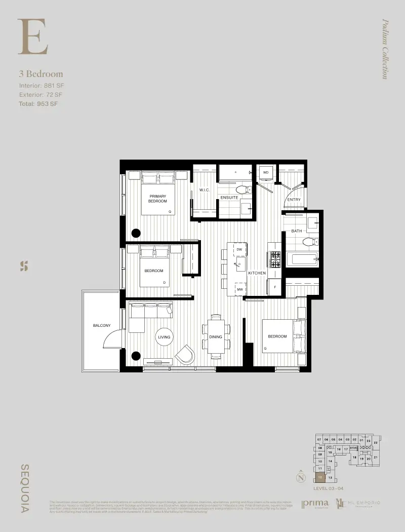 Sequoia West Village Sequoia West Village Whalley Highrise 23 floor plan