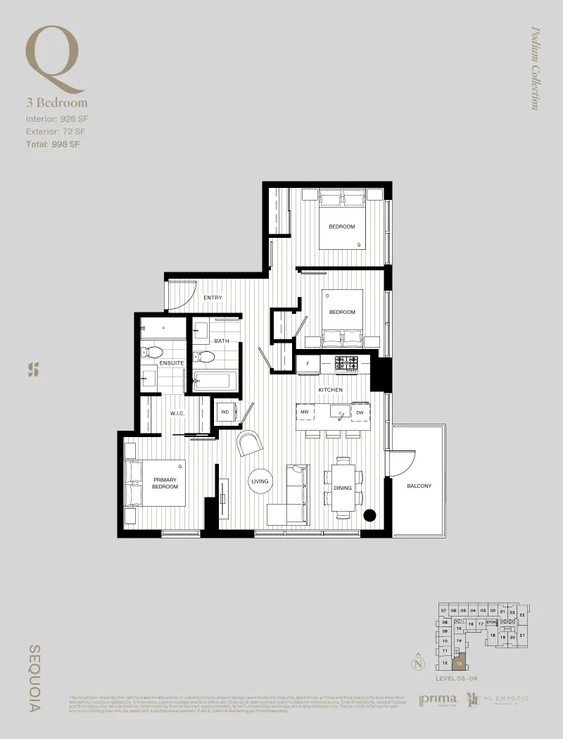 Sequoia West Village Sequoia West Village Whalley Highrise 63 floor plan