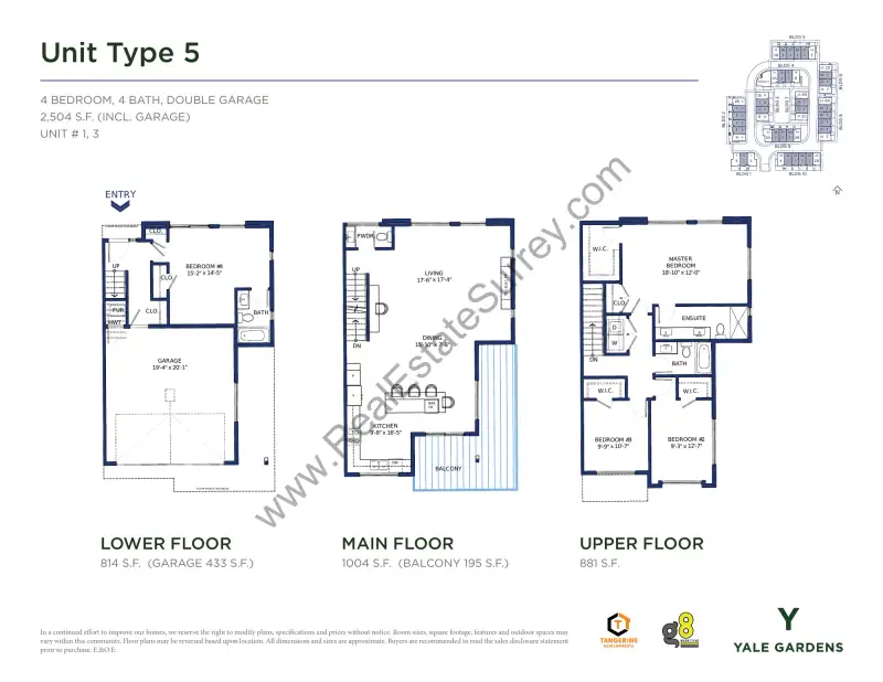 Yale Gardens Yale Gardens Surrey Townhomes floor plan